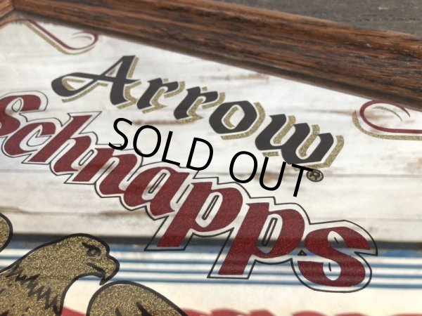 画像5: Vintage ARROW SCHNAPPS Pub BAR Wooden Mirror (J975) (5)