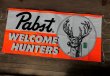 画像2: NOS Welcome Hunters Pabst Brewing Banner Sign (J983) (2)