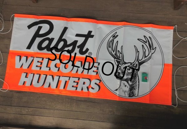 画像2: NOS Welcome Hunters Pabst Brewing Banner Sign (J983) (2)
