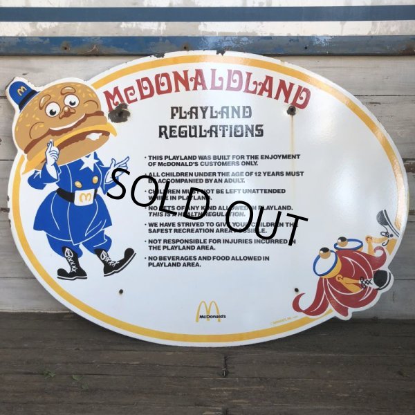 画像2: 80s Vintage McDonalds Playland Regulations sign (S027) (2)