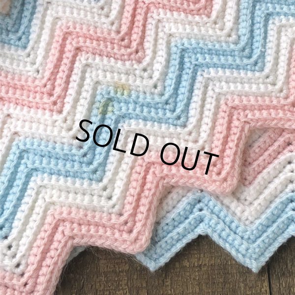 画像3: Vintage U.S.A Baby Knit Blanket Rug 73x98 cm (S073)  (3)