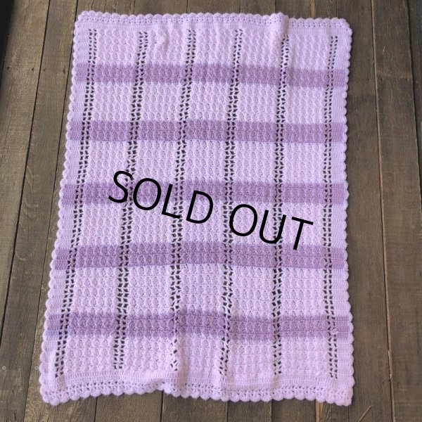 画像3: Vintage U.S.A Baby Knit Blanket Rug 100x85 cm (S079)  (3)