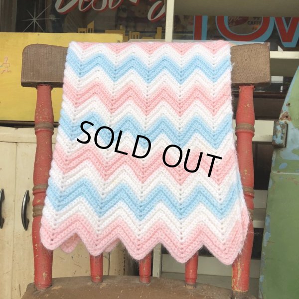 画像2: Vintage U.S.A Baby Knit Blanket Rug 73x98 cm (S073)  (2)