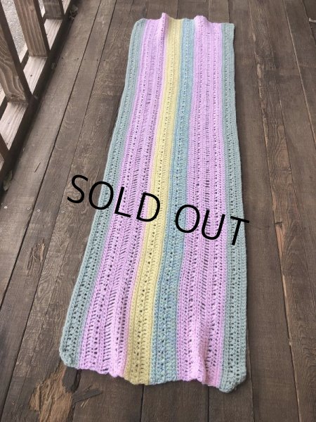 画像4: Vintage U.S.A Knit Blanket Rug 140x47 cm (S070)  (4)