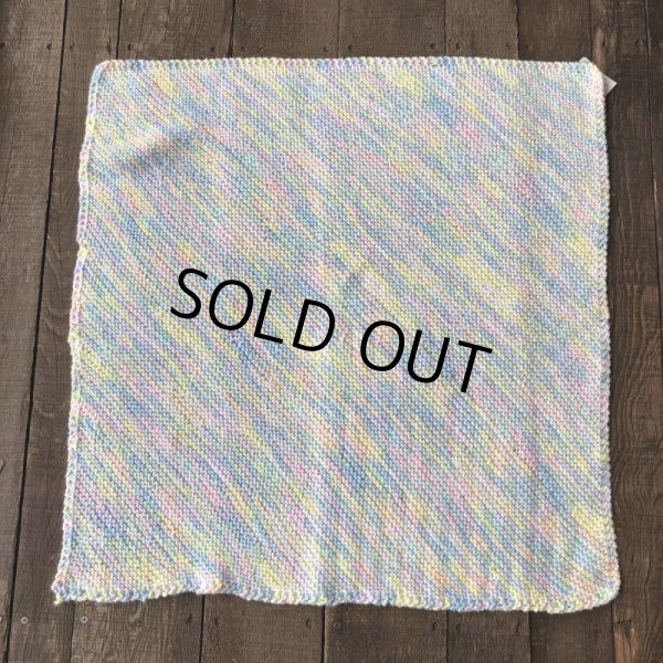 画像4: Vintage U.S.A Baby Knit Blanket Rug 70x70 cm (S076)  (4)