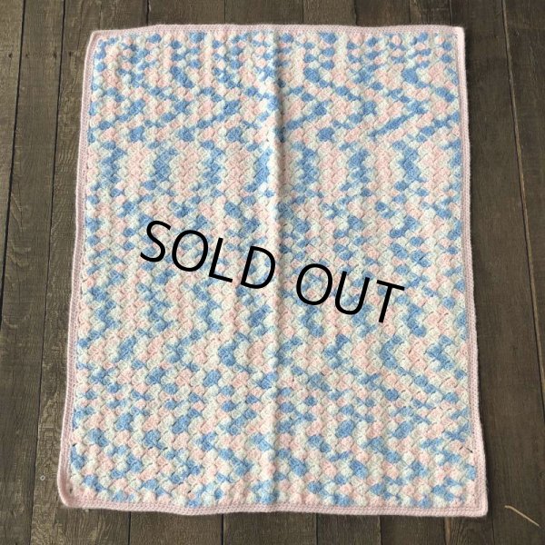 画像4: Vintage U.S.A Baby Knit Blanket Rug 90x70 cm (S078)  (4)