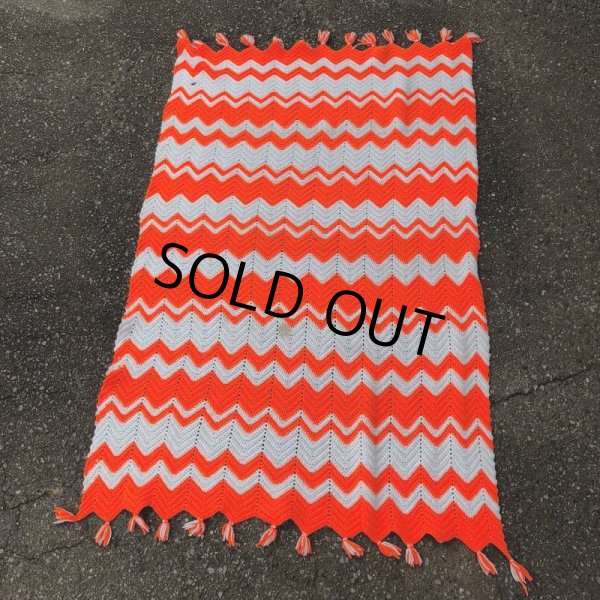画像3: Vintage U.S.A Knit Blanket Rug 190x135 cm (S068)  (3)