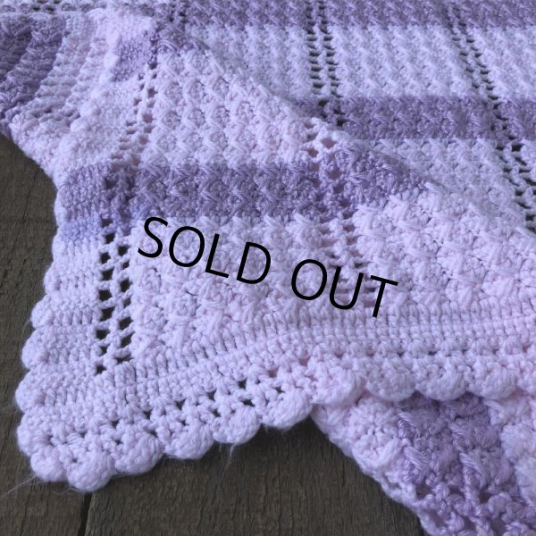 画像4: Vintage U.S.A Baby Knit Blanket Rug 100x85 cm (S079)  (4)