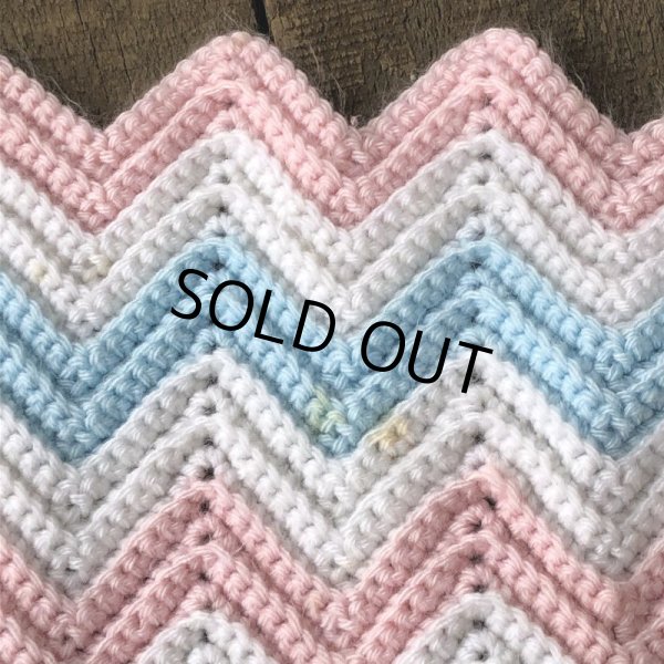 画像4: Vintage U.S.A Baby Knit Blanket Rug 73x98 cm (S073)  (4)