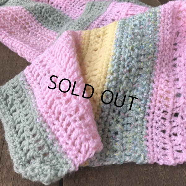 画像3: Vintage U.S.A Knit Blanket Rug 140x47 cm (S070)  (3)