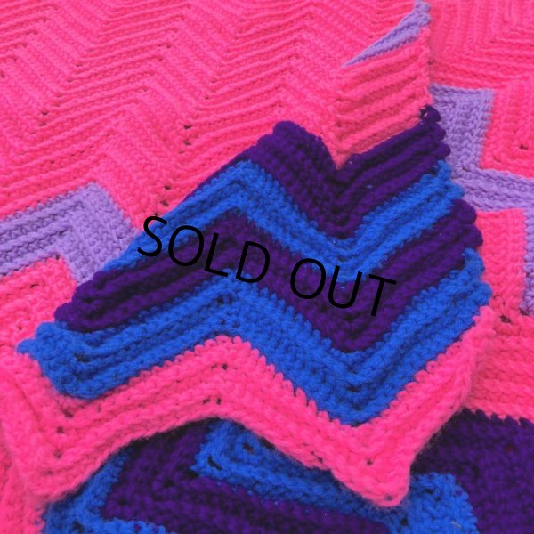 画像2: Vintage U.S.A Knit Blanket Rug 100x165 cm (S069)  (2)