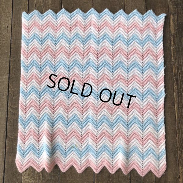 画像5: Vintage U.S.A Baby Knit Blanket Rug 73x98 cm (S073)  (5)