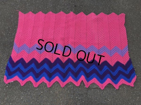 画像3: Vintage U.S.A Knit Blanket Rug 100x165 cm (S069)  (3)
