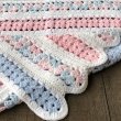 画像3: Vintage U.S.A Baby Knit Blanket Rug 70x80 cm (S080)  (3)