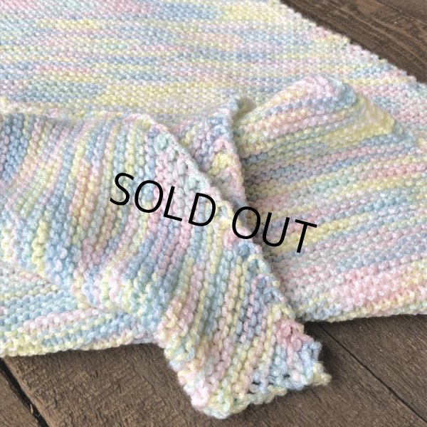 画像3: Vintage U.S.A Baby Knit Blanket Rug 70x70 cm (S076)  (3)
