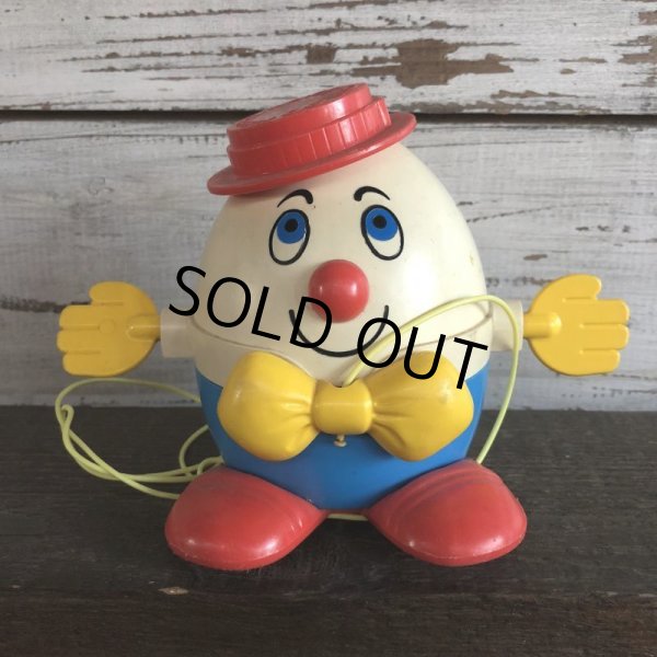 画像1: Vintage Fisher Price Humpty Dumpty Pull Toy Red (S103) (1)