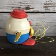 画像2: Vintage Fisher Price Humpty Dumpty Pull Toy Red (S103) (2)