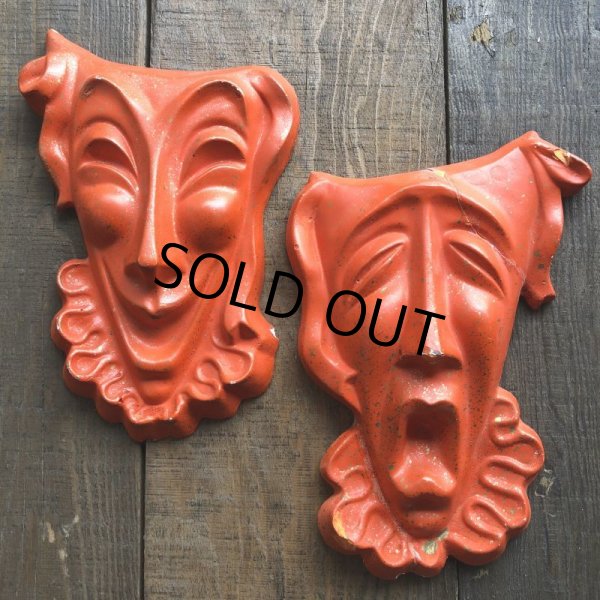 画像9: 【SALE】 Vintage Comedy & Tragedy Two Face Wall Decor (S188) (9)