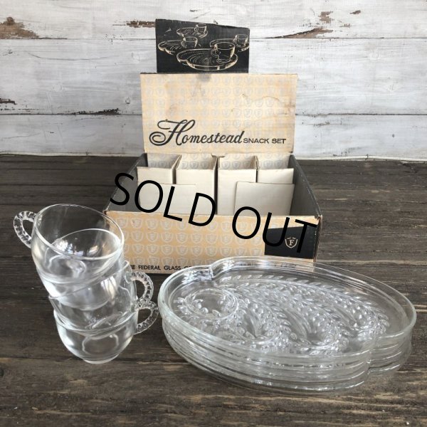 画像10: Vintage Federal Homestead Snack Set Dead Stock (S196) (10)