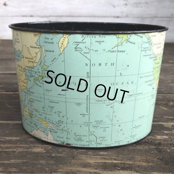 画像5: Vintage World Map Trash Can (S205) (5)