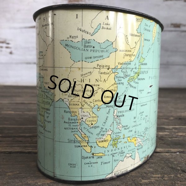 画像6: Vintage World Map Trash Can (S205) (6)