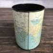 画像7: Vintage World Map Trash Can (S205) (7)