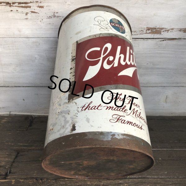 画像9: 60s Vintage Schlitz Beer Tin Trash Waste Can (S256) (9)