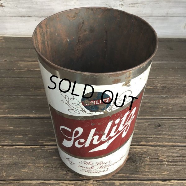 画像5: 60s Vintage Schlitz Beer Tin Trash Waste Can (S256) (5)
