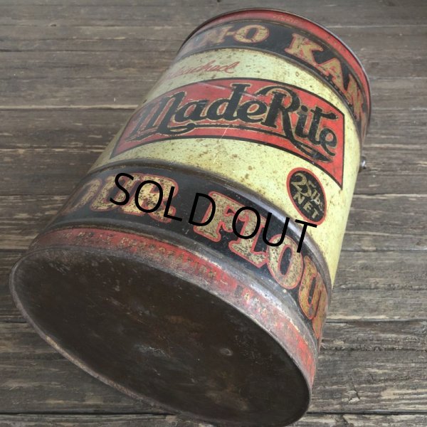 画像7: Vintage Bleached Made Rite Flour KAN-O tin pail can (S289)  (7)