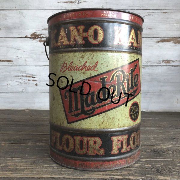 画像3: Vintage Bleached Made Rite Flour KAN-O tin pail can (S289)  (3)