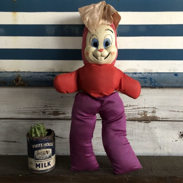 画像1: Vintage Celluloid Face Bunny Doll 45cm (S325） (1)
