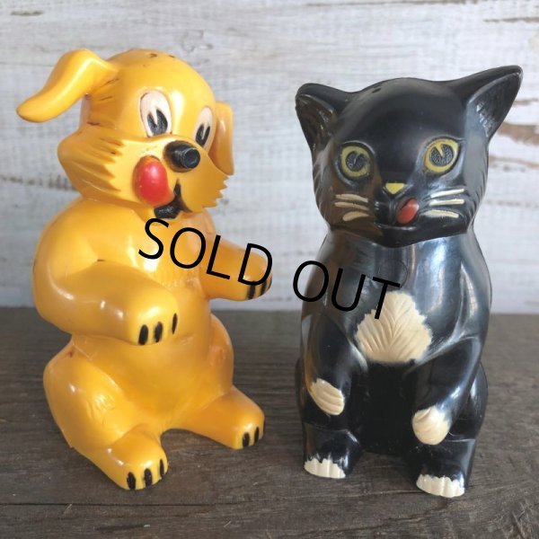 画像1: 50s Vintage Ken-L Ration Fido Dog Fifi Cat S&P Shakers (S331) (1)