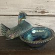 画像7: Vintage Carnival Indiana Glass Iridescent Hen On Nest Candy Dish (S333) (7)