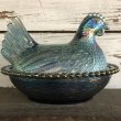 画像4: Vintage Carnival Indiana Glass Iridescent Hen On Nest Candy Dish (S333) (4)