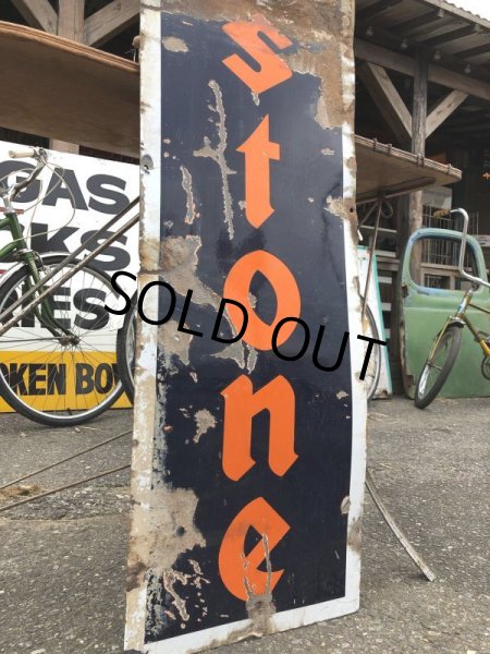 画像4: 40s Vintage Original Firestone Tires Vertical Porcelain Sign (S343） (4)