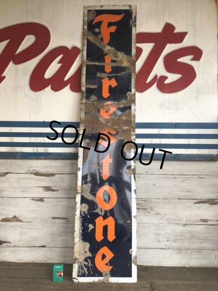 画像6: 40s Vintage Original Firestone Tires Vertical Porcelain Sign (S343） (6)