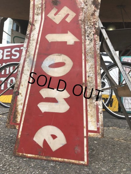 画像8: 50s Vintage Firestone Tires Double-sided Bow-tie Sign (S344） (8)