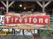 画像1: 50s Vintage Firestone Tires Double-sided Bow-tie Sign (S344） (1)