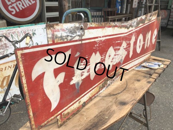 画像5: 50s Vintage Firestone Tires Double-sided Bow-tie Sign (S344） (5)