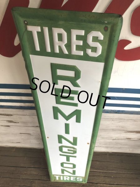 画像6: Vintage Original Embossed Metal REMINGTON Tires Sign (S349） (6)