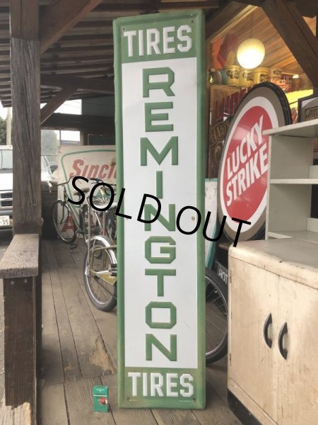 画像9: Vintage Original Embossed Metal REMINGTON Tires Sign (S349） (9)