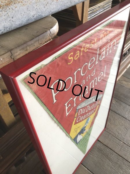 画像2: Antique OLD DUTCH Cleanser Advertising Store Banner Sign (S420) (2)