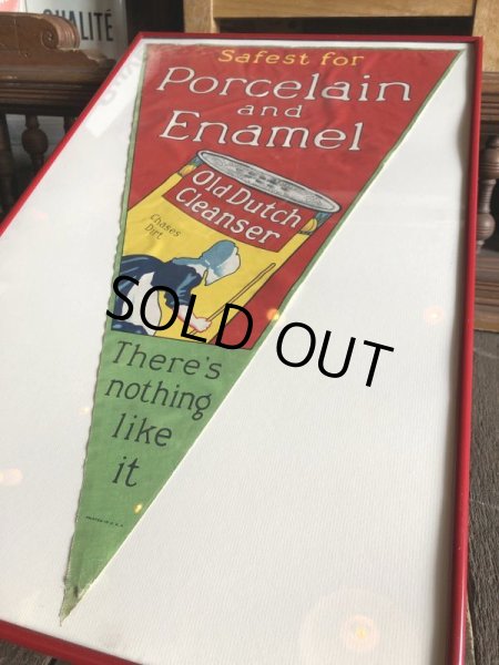 画像6: Antique OLD DUTCH Cleanser Advertising Store Banner Sign (S420) (6)