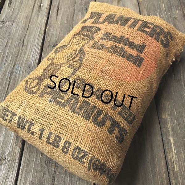 画像6: Vintage Planters Mr Peanuts Burlap Bag ROASTED PEANUTS 1LB (S422) (6)