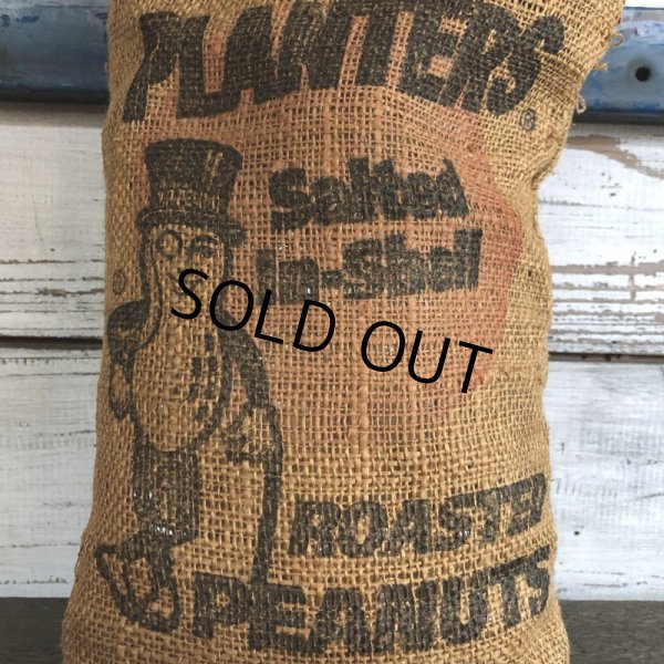画像7: Vintage Planters Mr Peanuts Burlap Bag ROASTED PEANUTS 1LB (S422) (7)