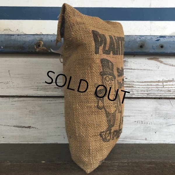 画像2: Vintage Planters Mr Peanuts Burlap Bag ROASTED PEANUTS 1LB (S422) (2)