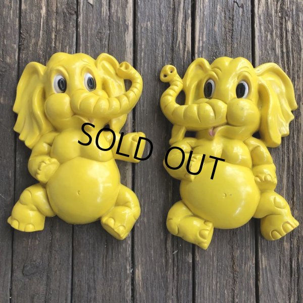 画像4: 70s Vintage Homco Wall Deco Yellow Elephant (S433)  (4)