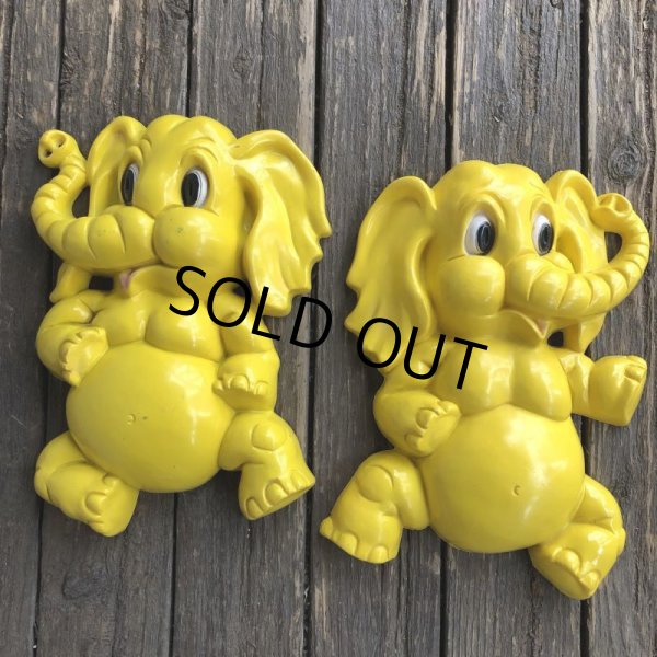画像10: 70s Vintage Homco Wall Deco Yellow Elephant (S433)  (10)
