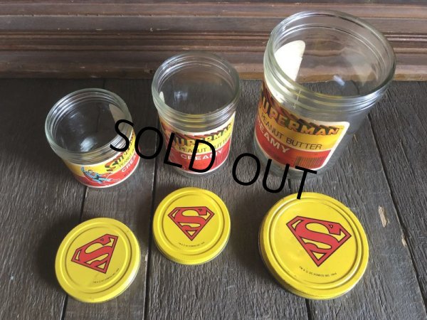 画像5: 80s Vintage Super Man DC comics PEANUT BUTTER Jar Bottles (S444) (5)