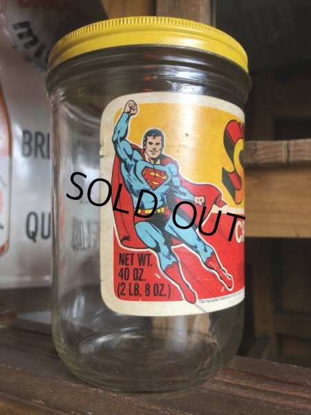画像6: 80s Vintage Super Man DC comics PEANUT BUTTER Jar Bottles (S444) (6)